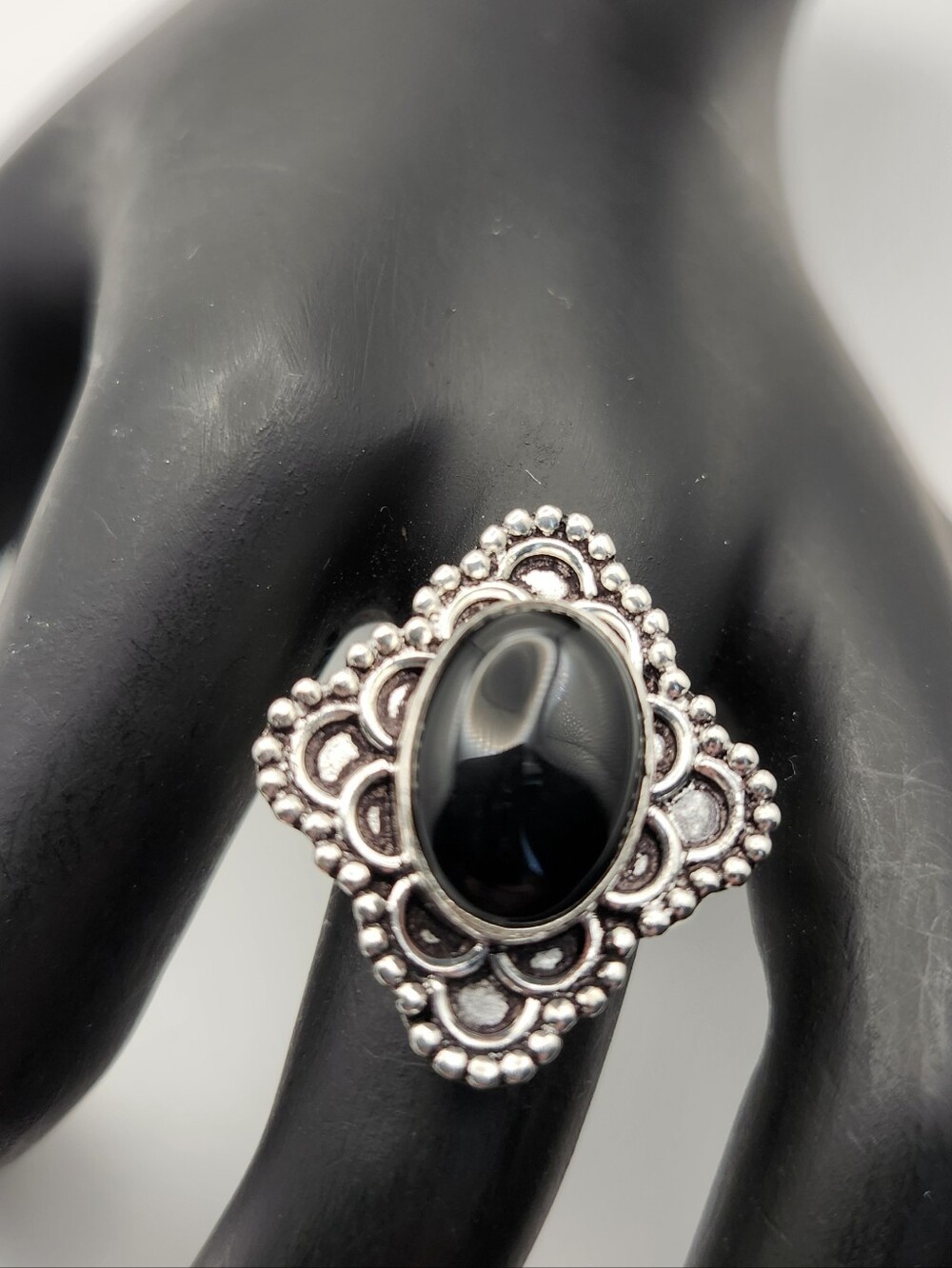 925 Silver Semi-precious Stone Ring, Size 7.5
